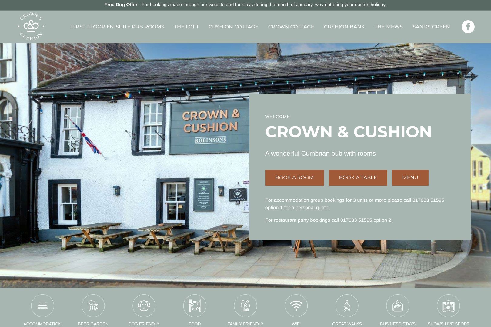 Crown & Cushion Appleby Desktop | Toolkit Websites Portfolio