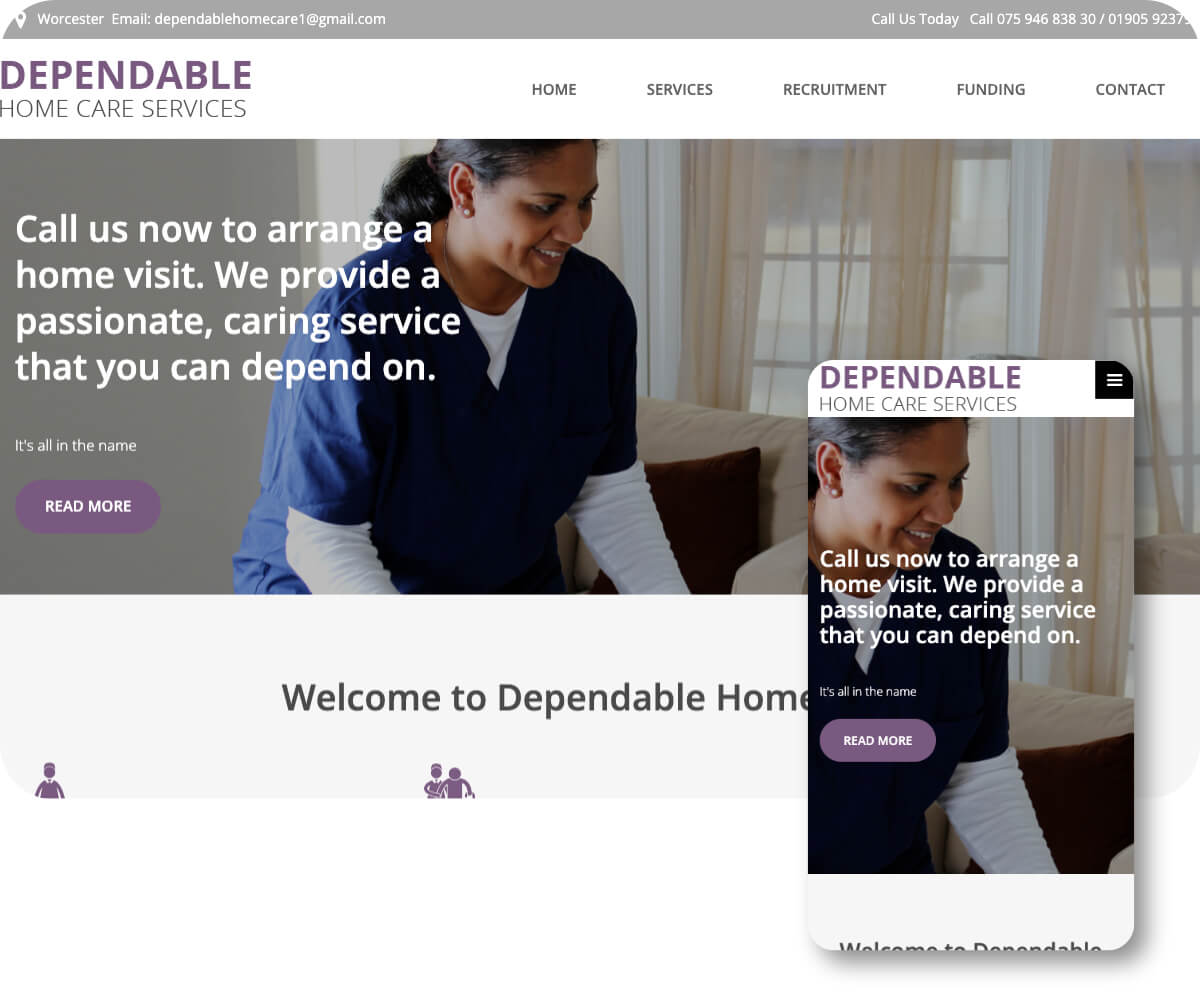 Dependable Home Care Services | Toolkit Websites Portfolio