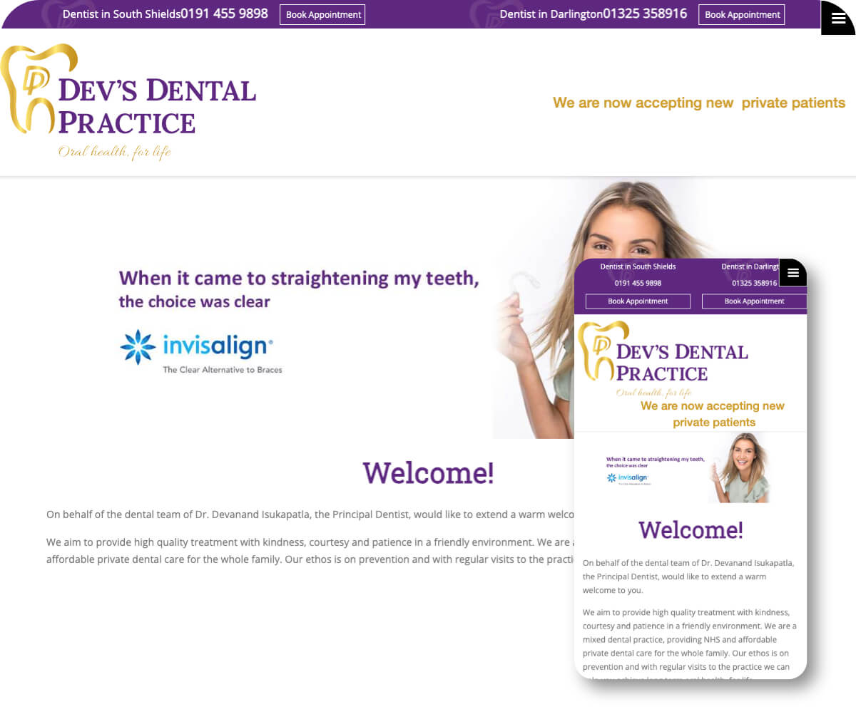 Dev's Dental Practice | Toolkit Websites Portfolio