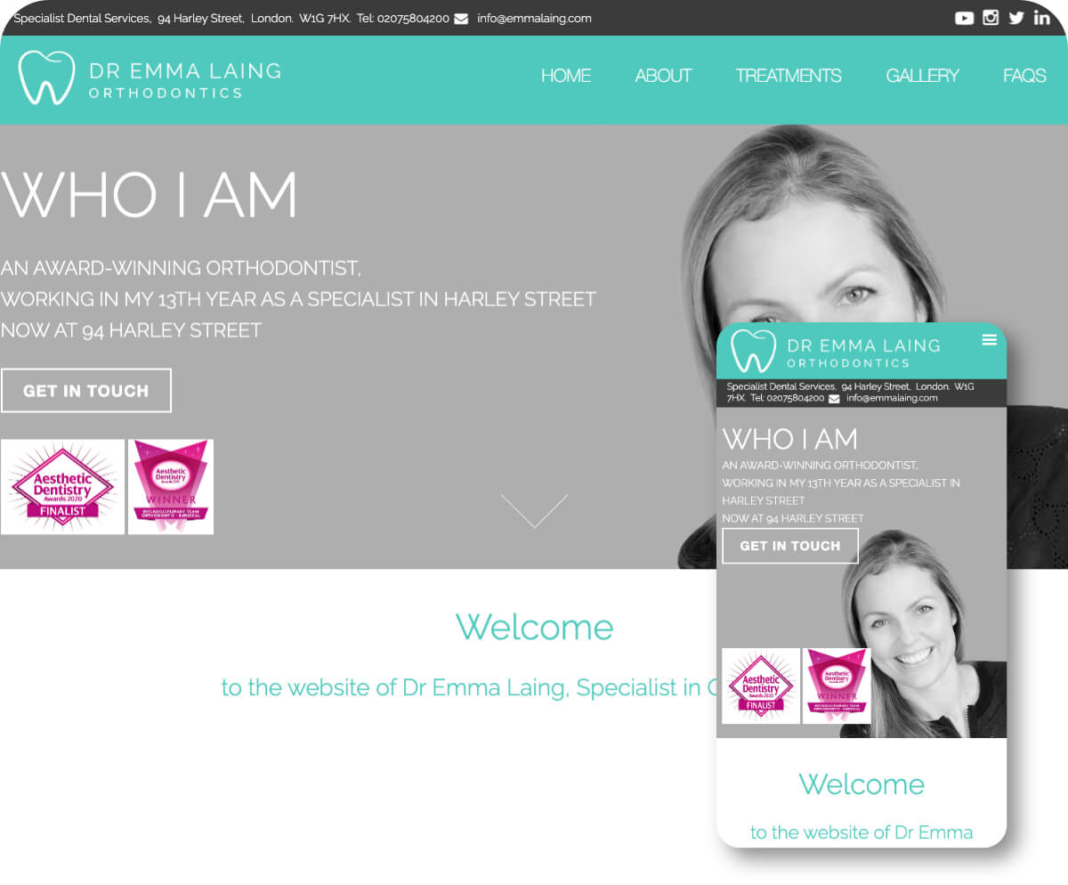 Dr Emma Laing Orthodontics | Toolkit Websites Portfolio