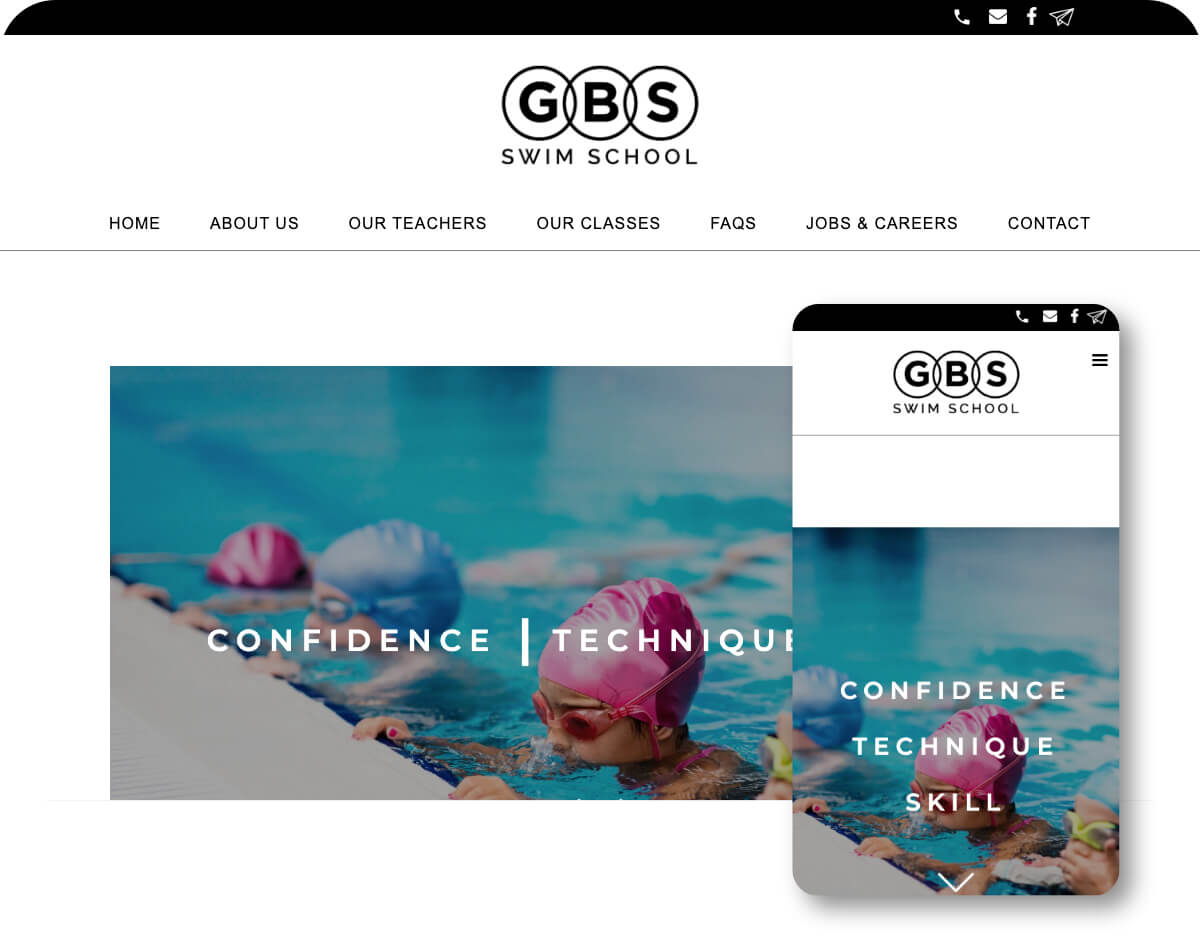 GBS Swim School | Toolkit Websites Portfolio