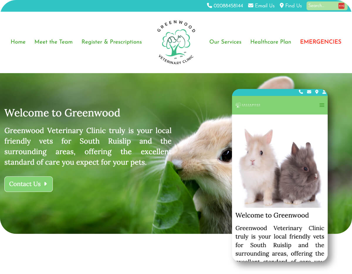 Greenwood Veterinary Clinic | Toolkit Websites Portfolio