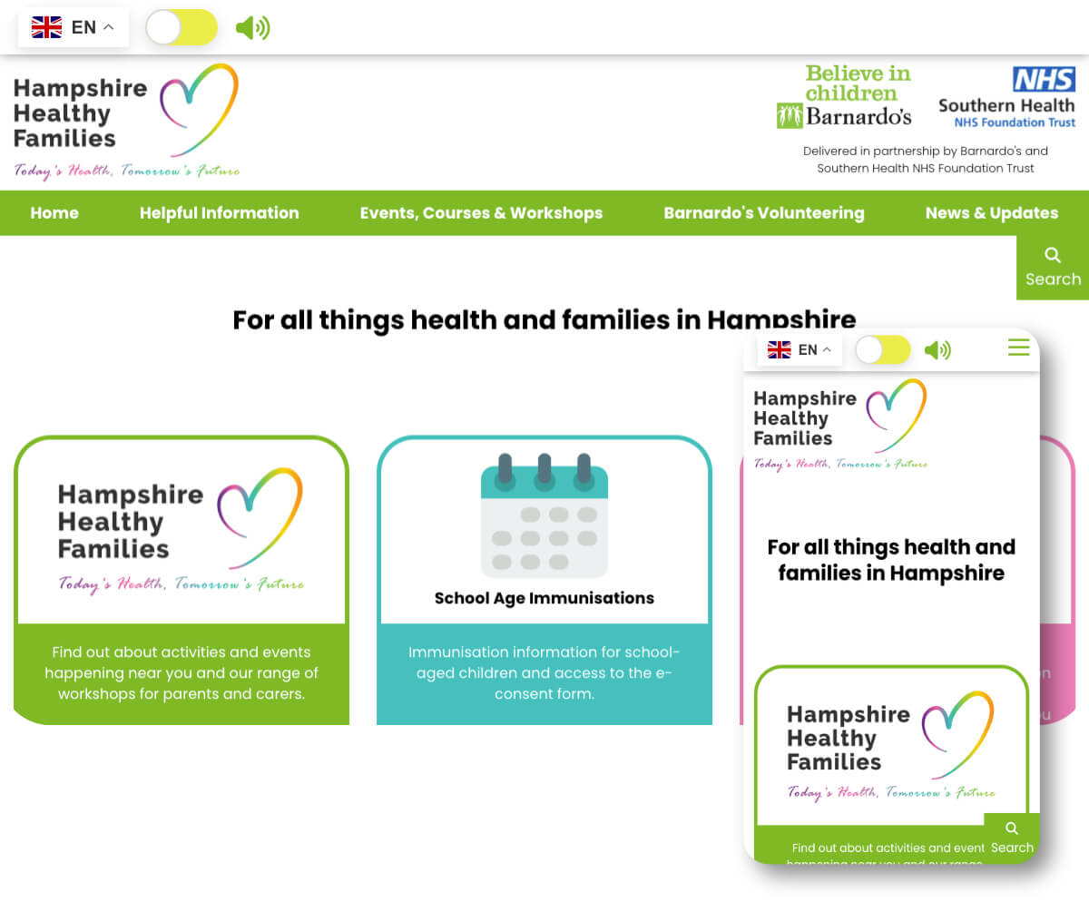 Hampshire Healthy Families | Toolkit Websites Portfolio