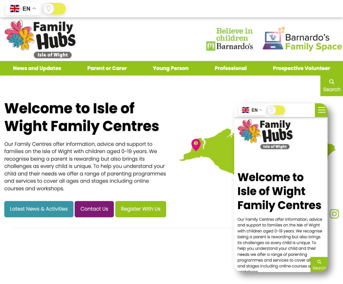 Isle of Wight Family Centres | Toolkit Websites Portfolio
