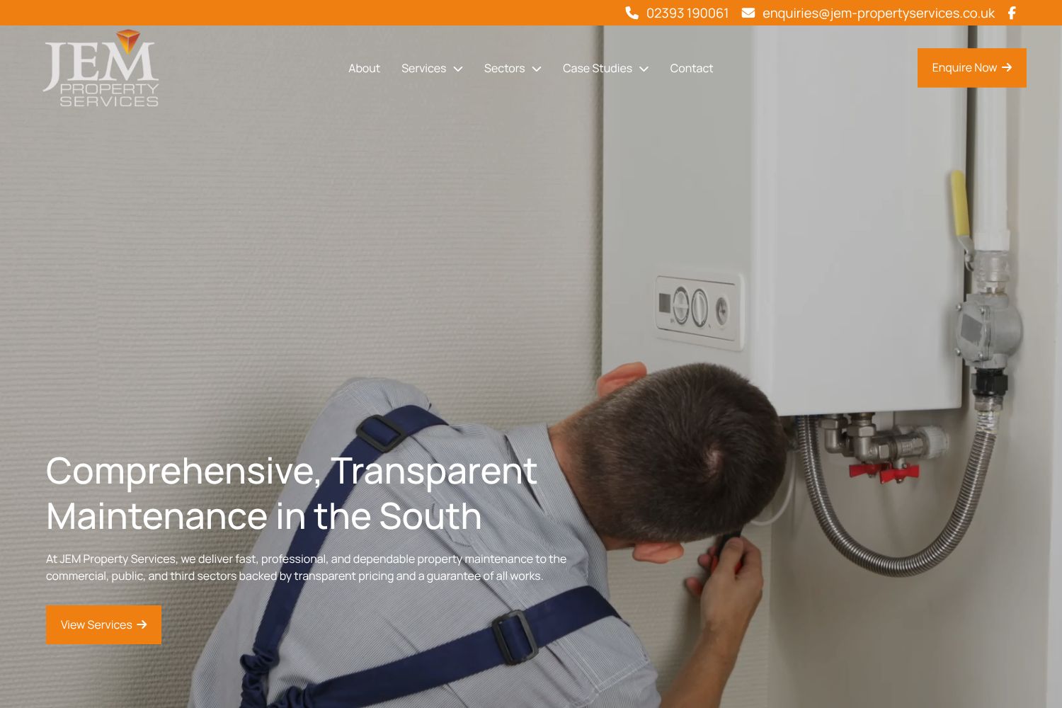 Jem Property Services Desktop website