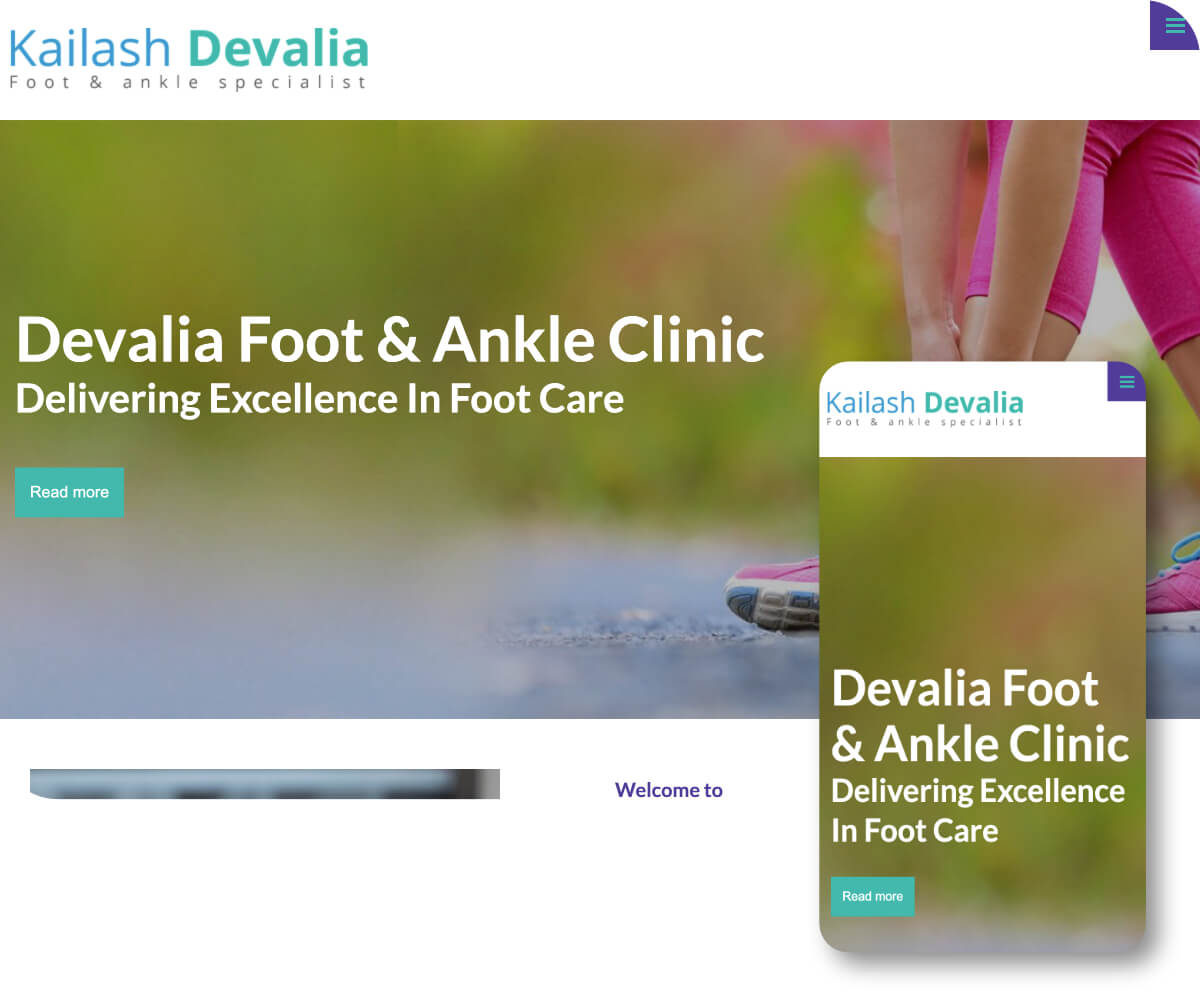 Kailash Devalia Foot & Ankle Specialist | Toolkit Websites Portfolio