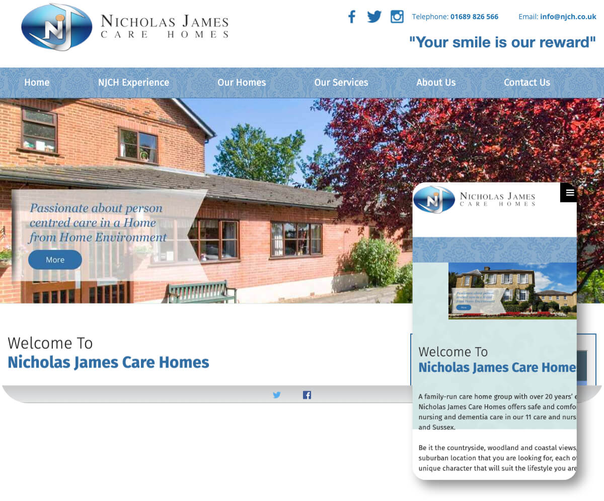 Nicholas James Care Homes | Toolkit Websites Portfolio