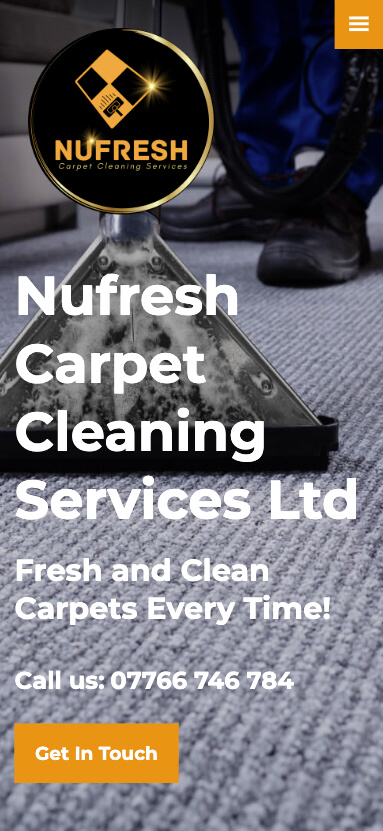Nufresh Carpet Cleaning - Cleaning website design by Toolkit Websites, professional web designers