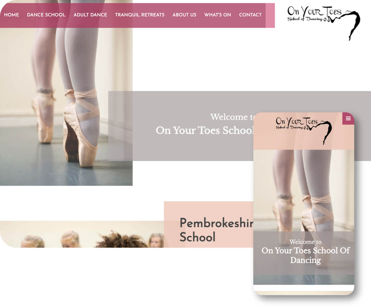On Your Toes School of Dancing | Toolkit Websites Portfolio