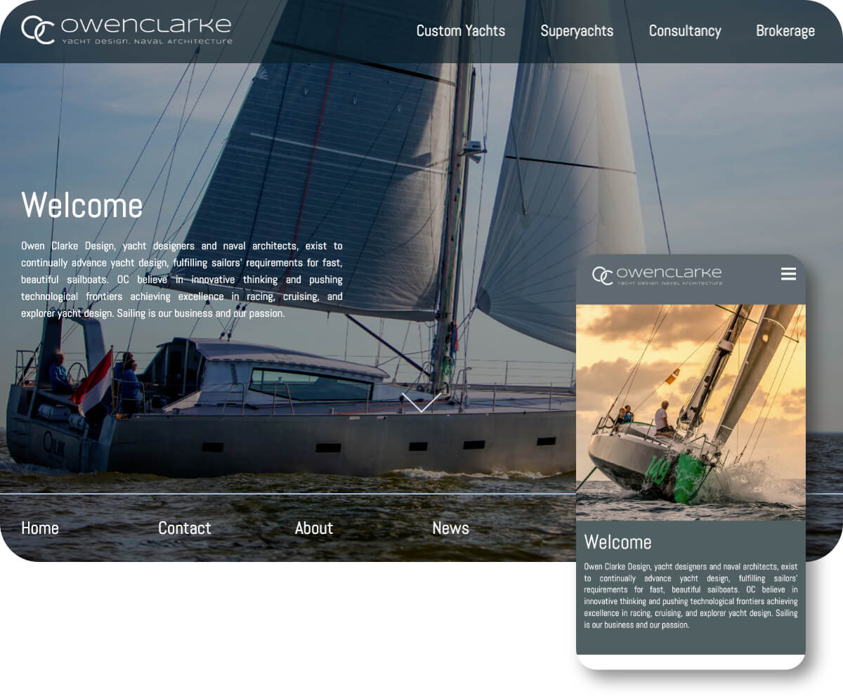 Owen Clarke Yacht Design, Naval Architecture | Toolkit Websites Portfolio