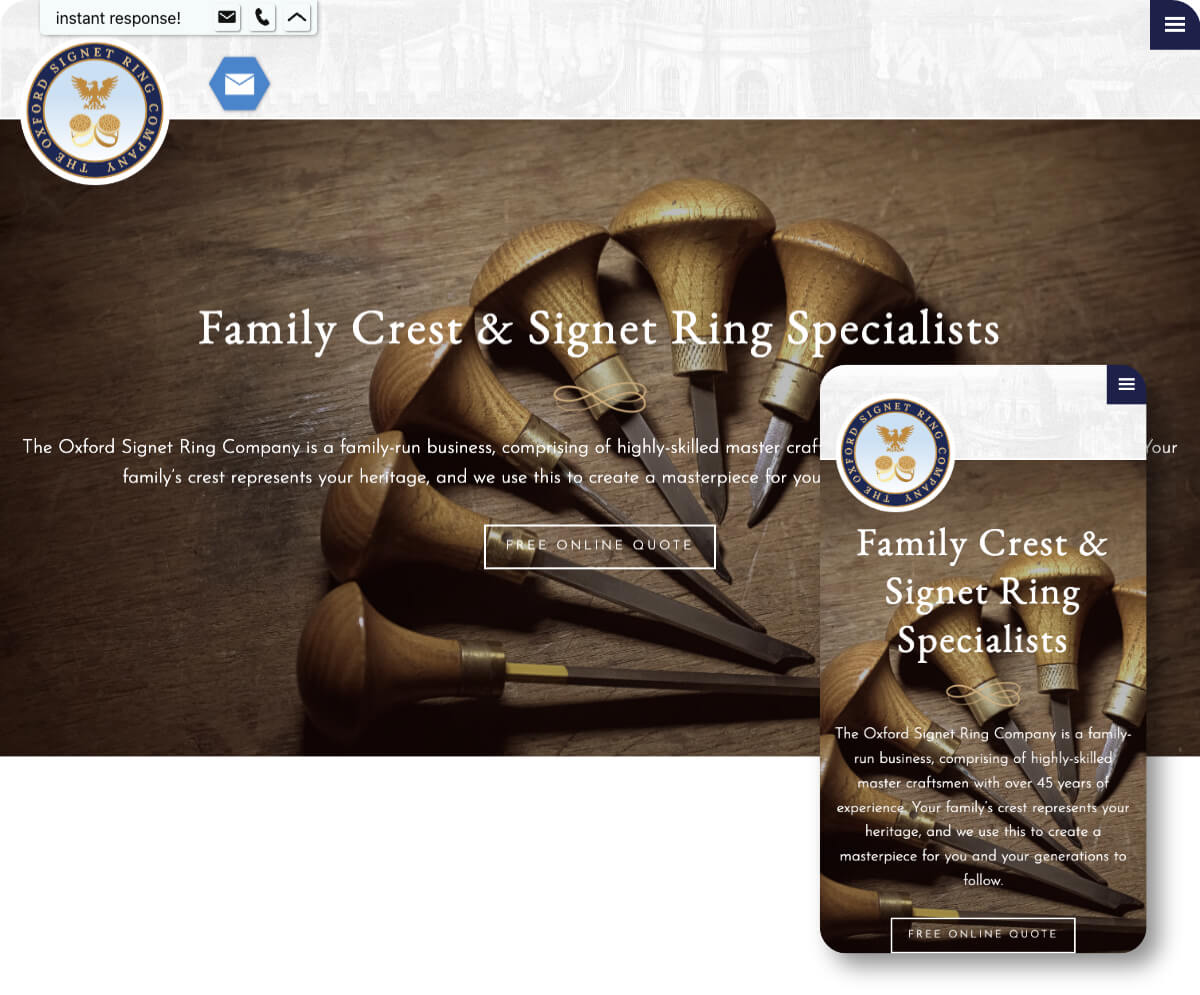 The Oxford Signet Ring Company | Toolkit Websites Portfolio