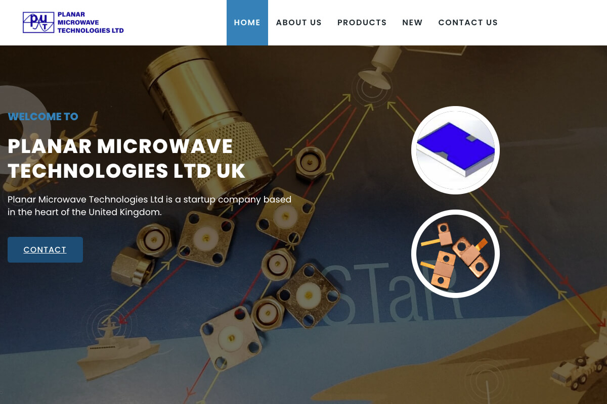 Planar Microwaves Technology Desktop | Toolkit Websites Portfolio