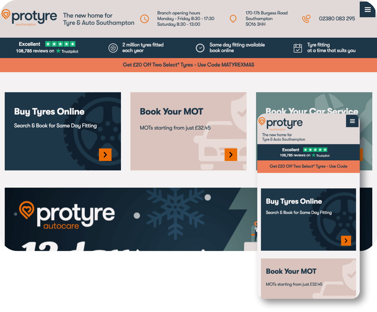 Protyre Southampton | Toolkit Websites Portfolio