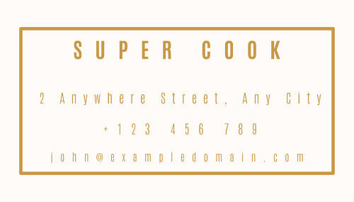 Super Cook business card back