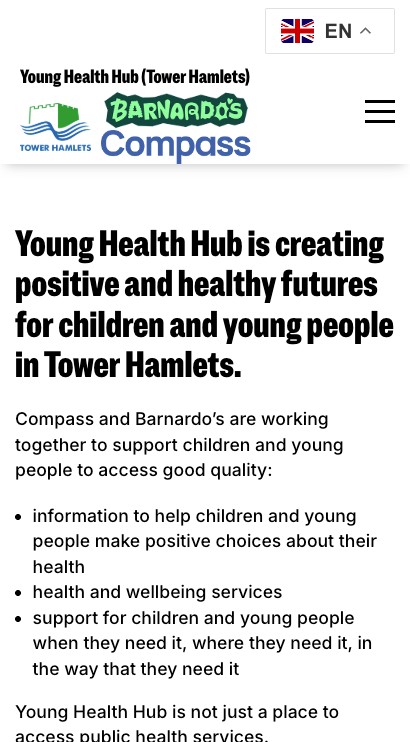 Tower Hamlets Young Health Hub mobile