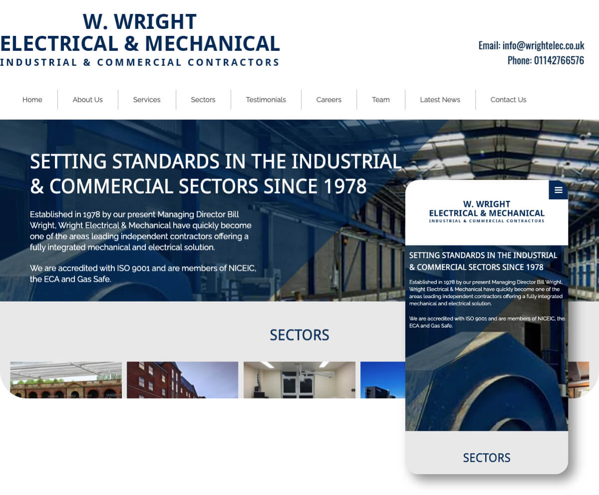 W. Wright Electrical & Mechanical Industrial & Commercial Contractors | Toolkit Websites Portfolio