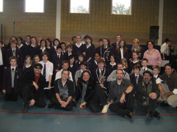 Del Castillo at a recent visit to Belmont School where I teach guitar 