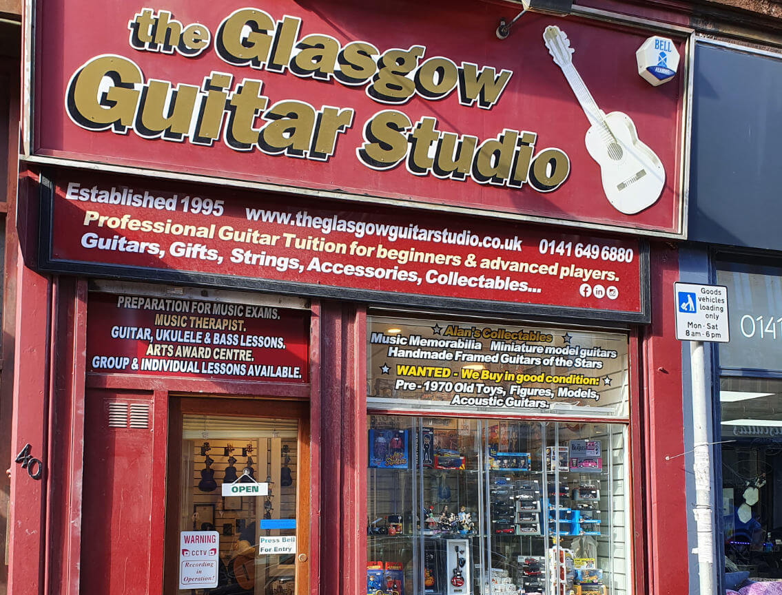 The Glasgow Guitar Studio shopfront