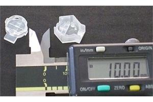 Parts clip together. 3 side actions. Features as small as 0.05mm