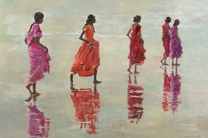 Women on the Beach, Kerala  - Oil on Board - 77 x 110 cm - sold