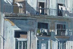 Street Scene, Havana - acrylic on canvas - 45 x 45 cm - sold