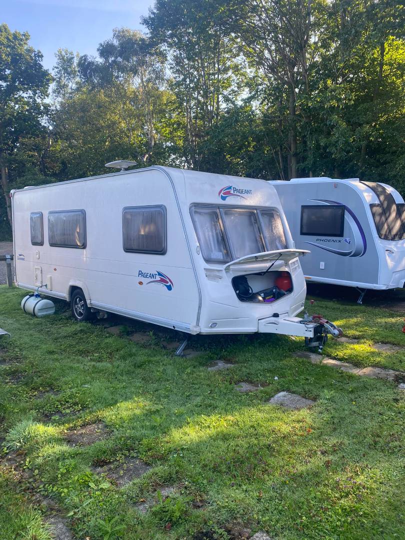 Two caravans in a field