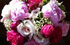 Summer Bridal bouquet with garden roses.
