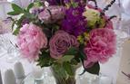 Summer vases, Coombe Bank, Westerham.