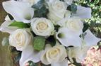 Classic roses and calla lily Bridal bouquet.