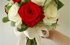 Red and ivory Bridesmaid bouquet.