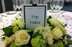 Black and white themed centrepiece.